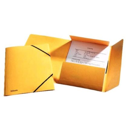 ESSELTE RAINBOW CARTELLA 3 LEMBI CON ELASTICO 320X240 mm A4 DORSO 4 CM GIALLO