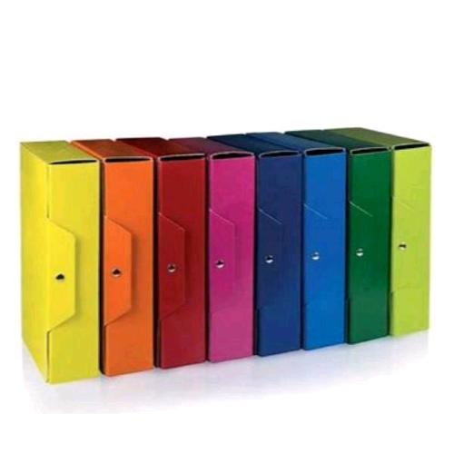 BREFIOCART CARTELLE PORTA PROGETTO IN PRESSPAN CON BOTTONI 250X350 mm DORSO 6 CM BLU SCURO CONF 5 Pz.