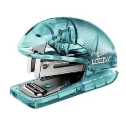 RAPID BABY RAY MINI CUCITRICE A PINZA CARICAMENTO SUPERIORE PUNTI SERIE 24/6 26/6 AZZURRO