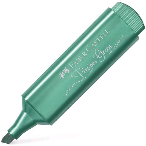 FABER CASTELL TEXLINER EVIDENZIATORE PUNTA A SCALPELLO 1/3/5 mm VERDE METALLIZZATO CONF 10 Pz.