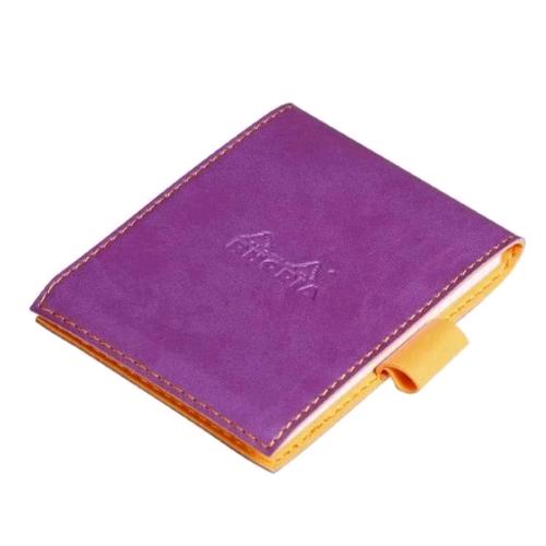 RHODIA PORTABLOCCO IN SIMILPELLE CON BLOCCO A RIGHE 84X115 mm VIOLA