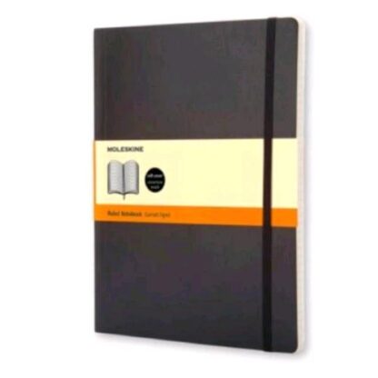 MOLESKINE TACCUINO XL 190X250 mm 192 FOGLI A QUADRETTI 5M COPERTINA MORBIDA CUCITURA FILO REFE CON ELASTICO NERO