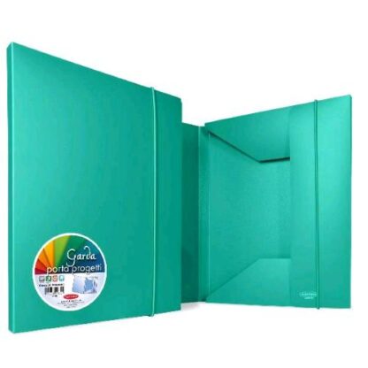 PLASTIBOR GARDA 10 CARTELLE CON ELASTICO IN PP 3 LEMBI 265X350 mm DORSO 1 CM VERDE