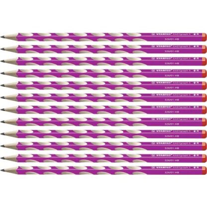 STABILO EASYGRAPH MATITA HB PER DESTRIMANI FUSTO TRIANGOLARE ROSA CONF 12 Pz.