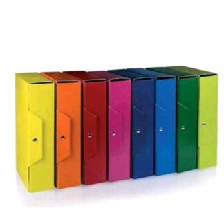 BREFIOCART CARTELLE PORTA PROGETTO IN PRESSPAN CON BOTTONI 250X350 mm DORSO 6 CM VERDE ACIDO CONF 5 Pz.