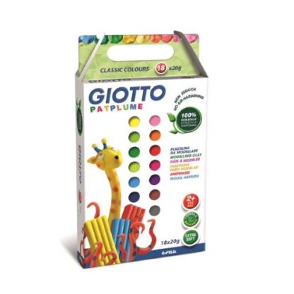 GIOTTO PATPLUME PASTA DA MODELLARE IN PANETTI DA 20 GR COLORI ASSORTITI CLASSICI E FLUO CONF 18 Pz.