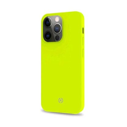 CELLY APPLE iPHONE 13 PRO CROMO COVER IN TPU CON RIVESTIMENTO IN SILICONE E FINITURA SOFT-TOUCH GIALLO FLUO