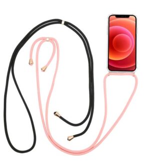 CELLY APPLE iPHONE 12 MINI COVER TPU CON 2 LACCI DA COLLO REGOLABILI MULTICOLORE TRASPARENTE