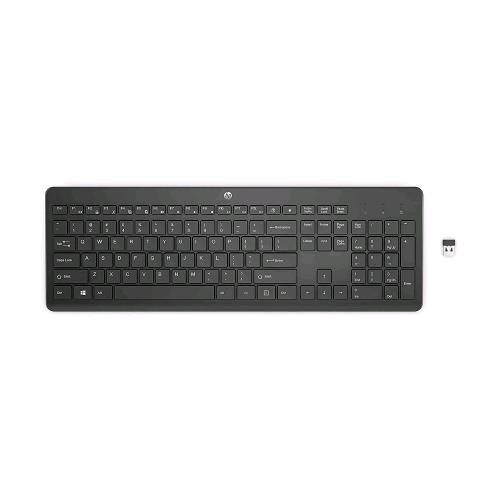 HP 230 WIRED TASTIERA WIRELESS CON TASTIERINO NUMERICO PROFILO ERGONOMICO RICEVITORE USB NERO