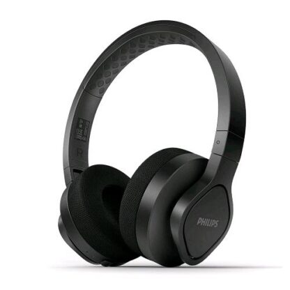 PHILIPS CUFFIE SPORTIVE CON MICROFONO INTEGRATO IP55 PADIGLIONI LAVABILI NERO