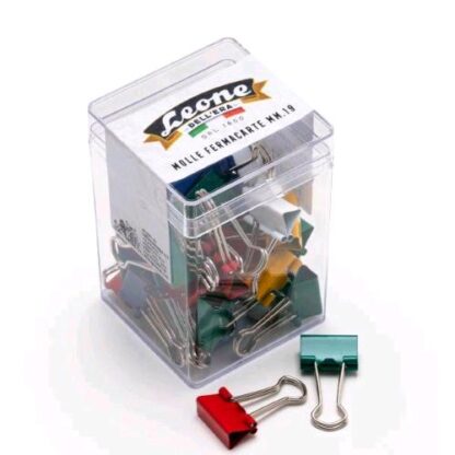 LEONE DELL'ERA MOLLE FERMACARTE19 mm COLORI ASSORTITI CONF 30 Pz.