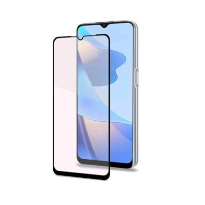 CELLY OPPO A16/A16S FULL GLASS PROTEGGI SCHERMO IN VETRO TEMPERATO 9H NERO TRASPARENTE