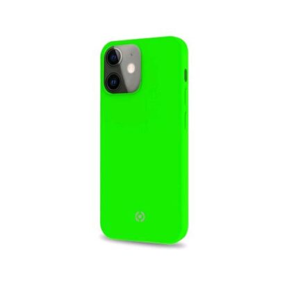 CELLY APPLE iPHONE 13 MINI CROMO COVER IN TPU CON RIVESTIMENTO IN SILICONE E FINITURA SOFT TOUCH VERDE FLUO