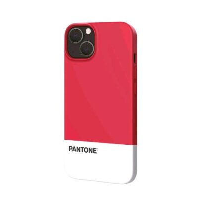 PANTONE APPLE iPHONE 13 COVER IN TPU DOTATA DI UN RIVESTIMENTO IN SILICONE E FINITURA SOFT-TOUCH ROSSO/ BIANCO LOGO PANTONE