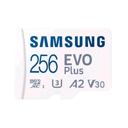 SAMSUNG EVO PLUS MICRO SDXC 256GB CLASSE 10 U3 A2 CON ADATTATORE SD WHITE