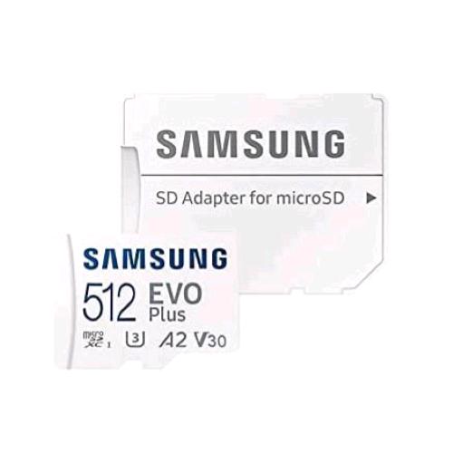 SAMSUNG EVO PLUS MICRO SDXC 512GB CLASSE 10 U3 A2 V30 CON ADATTATORE SD WHITE