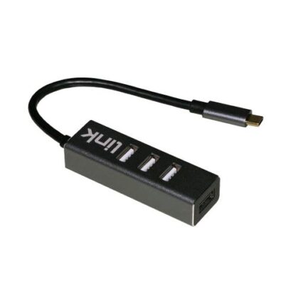 LINK HUB USB-C CON 4 PORTE USB 2.0 BLACK