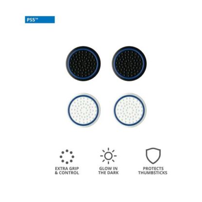 TRUST GXT266 4-PACK THUMB GRIPS PS5 4 GOMMINI ANISCIVOLO PER POLLICE PER I JOYSTICK DEL CONTROLLER BIANCO/NERO
