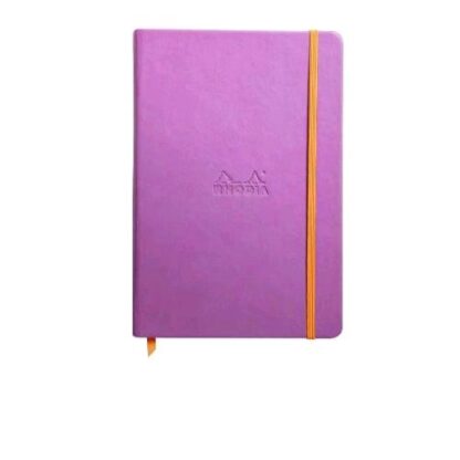 RHODIA TACCUINO 9X14 CM 192 PAGINE A RIGHE COPERTINA IN SIMILPELLE RIGIDA CON ELASTICO VIOLA