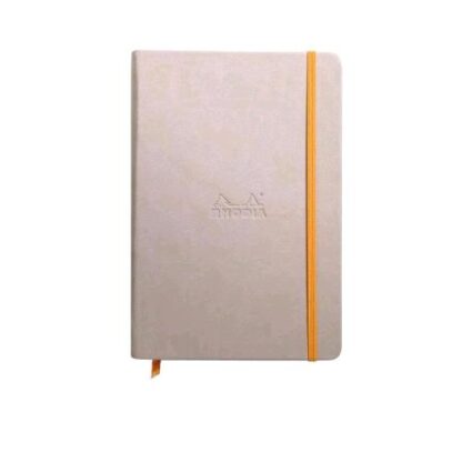 RHODIA TACCUINO 14.8X21 CM A5 192 PAGINE SENZA RIGATURA COPERTINA IN SIMILPELLE RIGIDA CON ELASTICO BEIGE