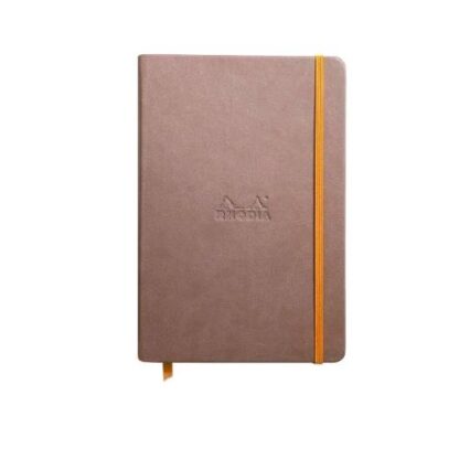 RHODIA TACCUINO 14.8X21 CM A5 192 PAGINE SENZA RIGATURA COPERTINA IN SIMILPELLE RIGIDA CON ELASTICO TORTORA