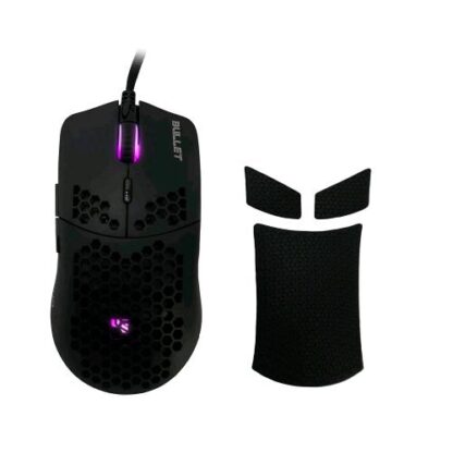 NOUA BULLET MOUSE GAMING USB RGB 7 TASTI PROGRAMMABILI 12. 000DPI CON GUSCIO A NIDO D'APE E SKIN IN SILICONE NERO