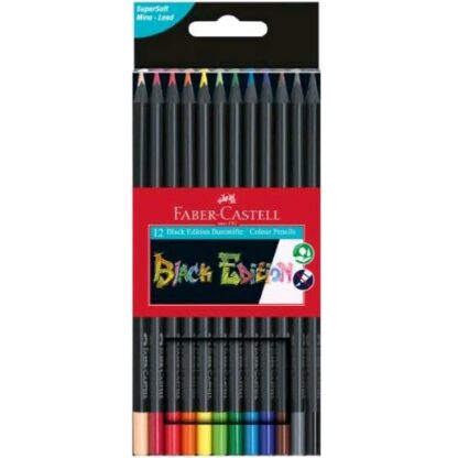 FABER CASTELL BLACK EDITION PASTELLI COLORI ASSORTITI CONF 12 Pz.