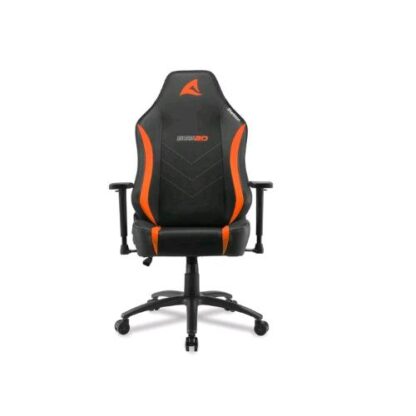 SHARKOON SKILLER SGS20 SEDIA GAMING IN ECOPELLE DIMENSIONI COMFORT ERGONOMICA E REGOLABILE CON CUSCINO LOMBARE E CERVICALE NERO ARANCIONE