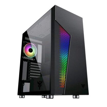 ITEK MAJES 30 CASE FULL TOWER ATX EATX MICRO ATX MINI-ITX PANNELLO LATERALE IN VETRO TEMPERATO GRIGLIA RGB ADDRESSABLE CON TELECOMANDO 2xUSB 3.0 1x12CM VENTOLA ARGB BLACK