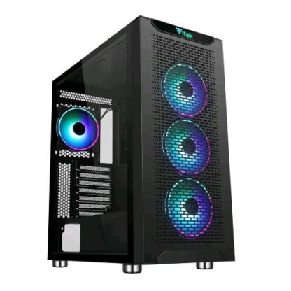 ITEK MAJES 40 CASE FULL TOWER ATX EATX MICRO ATX MINI-ITX PANNELLO LATERALE IN VETRO TEMPERATO 2xUSB 3.0 4x12CM VENTOLE ARGB BLACK
