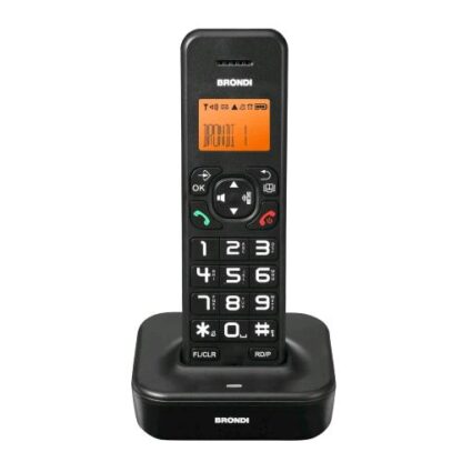 BRONDI BRAVO STAR CORDLESS DECT TASTI GRANDI VIVAVOCE IDENTIFICATORE DI CHIAMATE NERO