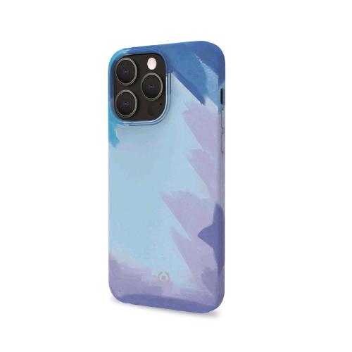CELLY APPLE iPHONE 13 PRO MAX COVER IN TPU CON FINITURA SOFT TOUCH RIVESTIMENTO INTERNO IN MICROFIBRA MULTICOLORE AZZURRO