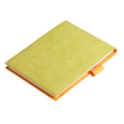 RHODIA PORTABLOCCO IN SIMILPELLE CON BLOCCO A QUADRETTI 95X130 mm VERDE ANICE