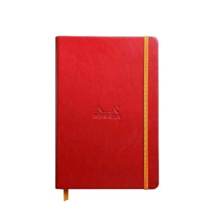 RHODIA TACCUINO 14.8X21 CM A5 192 PAGINE A RIGHE 1R COPERTINA IN SIMILPELLE RIGIDA CON ELASTICO ROSSO