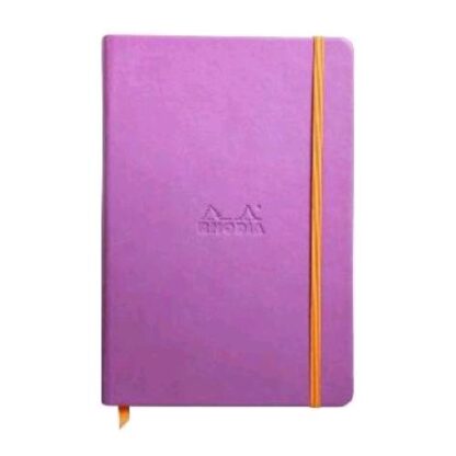 RHODIA TACCUINO 14.8X21 CM A5 192 PAGINE SENZA RIGATURA COPERTINA IN SIMILPELLE RIGIDA CON ELASTICO LILLA