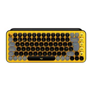 LOGITECH POP KEYS TASTIERA MECCANICA WIRELESS CON TASTI EMOJI PERSONALIZZABILI LAYOUT ITALIANO NERO GRIGIO GIALLO