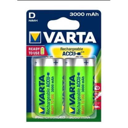 VARTA BATTERIE RICARICABILI TORCIA D 3000mAh CON 2 Pz