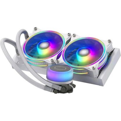 COOLER MASTER MASTERLIQUID ML240 ILLUSION EDIZIONE WHITE CPU LIQUID COOLER DISSIPATORE AD ACQUA AIO POMPA 3 GEN 2 VENTOLE HALO ARGB 120 MM RADIATORE 240mm CONTROLLER ARGB COMPATIBILE AMD/INTEL