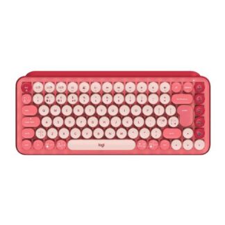 LOGITECH POP KEYS TASTIERA MECCANICA WIRELESS CON TASTI EMOJI PERSONALIZZABILI DESIGN COMPATTO DUREVOLE CONNETTIVIT BLUETOOTH/USB COMPATIBILIT MULTIDISPOSITIVO E OS LAYOUT ITALIANO ROSA