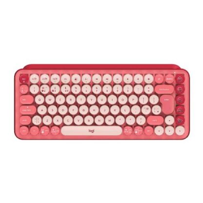 LOGITECH POP KEYS TASTIERA MECCANICA WIRELESS CON TASTI EMOJI PERSONALIZZABILI DESIGN COMPATTO DUREVOLE CONNETTIVIT BLUETOOTH/USB COMPATIBILIT MULTIDISPOSITIVO E OS LAYOUT ITALIANO ROSA