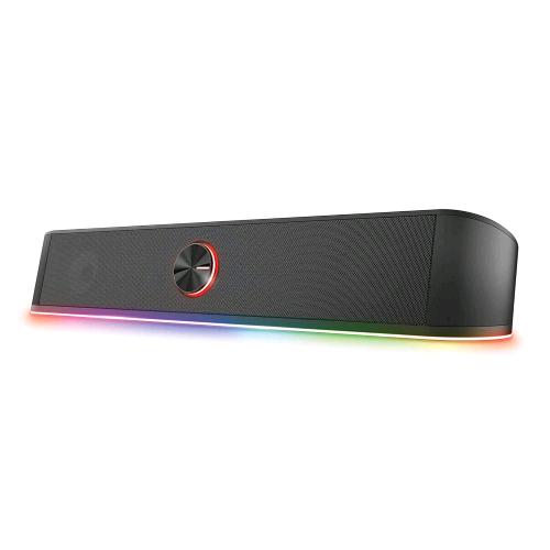 TRUST GXT619 THORNE SOUNDBAR 12W ILLUMINATA RGB LED REGOLABILE ALTOPARLANTI STEREO USB BLACK