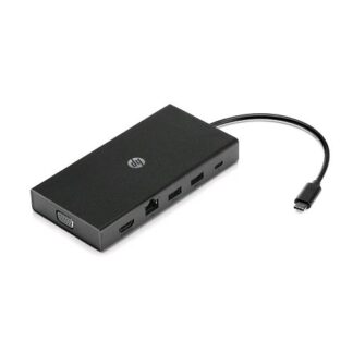 HP DOCKING STATION MULTIFUNZIONE CON COLLEGAMENTO USB-C CON PORTE USB 3.0 USB 2.0 HDMI VGA ETHERNET RJ45 SCHEDE SD MICRO SD BLACK