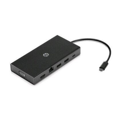 HP DOCKING STATION MULTIFUNZIONE CON COLLEGAMENTO USB-C CON PORTE USB 3.0 USB 2.0 HDMI VGA ETHERNET RJ45 SCHEDE SD MICRO SD BLACK