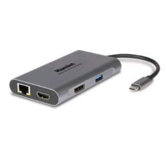 HAMLET DOCKING STATION USB-C POWER DELIVERY 85W - 3 x USB 3.0 TIPO A + LAN + HDMI + DP