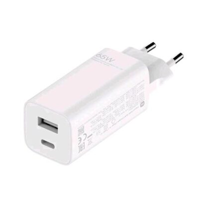 XIAOMI GAN CHARGER CARICABATTERIE DA RETE 65W TYPE-A + TYPE-C BIANCO