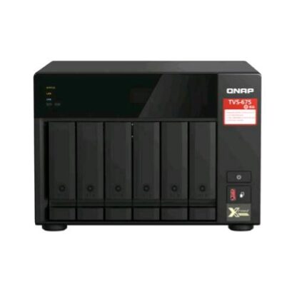 QNAP TVS-675 NAS CHASSIS TOWER ZHAOXIN KX-U6580 2.5GHz RAM 8GB-6 BAY HDD/SSD 2.5"/3.5"-2xRJ-45-S.O. QNAP TURBO SYSTEM BLACK