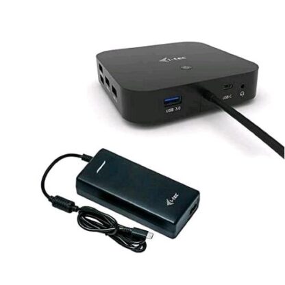 I-TEC DOCKING STATION USB-C USB-C DUAL DISPLAY 2xDISPLAYPORT 3xUSB 3.1 1xUSB-C 2xUSB 2.0 JACK 3.5MM 1xRJ-45 POWER DELIVERY 100W + CARICATORE UNIVERSALE 112W BLACK
