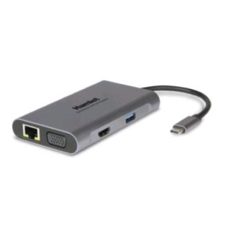 HAMLET DOCKING STATION USB-C POWER DELIVERY 85W 3xUSB 3.0 HDMI VGA LAN GREY