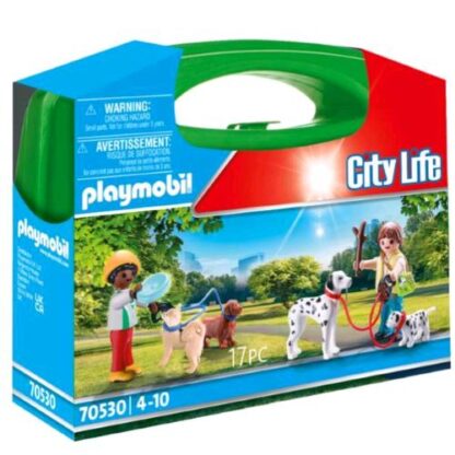 PLAYMOBIL CITY LIFE SET VALIGETTA BAMBINI CON CUCCIOLI