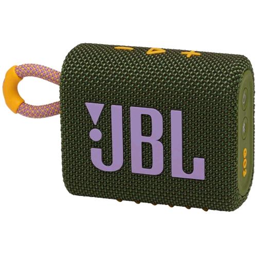 JBL GO 3 SPEAKER BLUETOOTH PORTATILE CASSA ALTOPARLANTE WIRELESS CON DESIGN COMPATTO RESISTENTE AD ACQUA E POLVERE IPX67 FINO A 5H DI AUTONOMIA USB VERDE